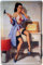 WOGEKA ART Retro Blechschild Sexy Pin Up Girl mit Hammer witziger Spruch als Geschenk-Idee zum Geburtstag Weihnachten zur Dekoration 20x30 cm Vintage-Design aus Metall 249