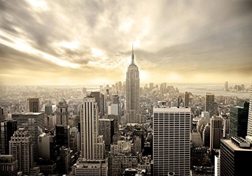 wandmotiv24 Fototapete New York Skyline View Größe: 400 x 280 cm Wandbild - Motivtapete KT221
