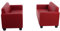 Mendler Sofa-Garnitur Couch-Garnitur 2X 2er Sofa Lyon Kunstleder - rot