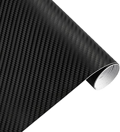 Könighaus (5,17€/m2 Schwarz 3D Carbon Autofolie 700 x 152 cm blasenfrei mit Anleitung