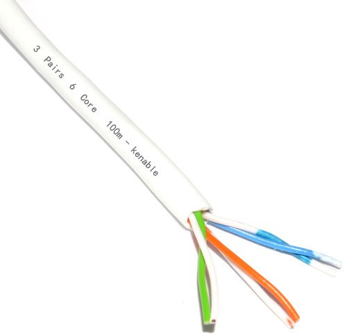 kenable Telephone Phone Wire 100m Cable Reel 3 Pair 6 Core [100 metres]