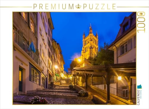 CALVENDO Puzzle Kathedrale Notre Dame in der Altstadt von Lausanne | 1000 Teile Lege-Größe 64 x 48 cm Foto-Puzzle für glückliche Stunden
