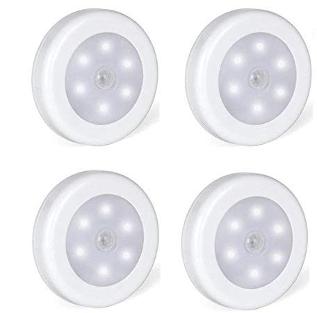 Foonii Luce Notturna Sensore di Movimento con magnetica, Alimentazione a Batteria [Classe di efficienza energetica A] (4er set, bianco)