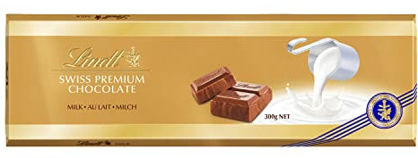 Lindt - Tablette SWISS PREMIUM CHOCOLATE - Chocolat au Lait, 300g