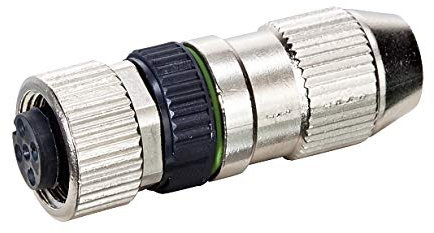 Murr ELEKTRONIK 7000-12611-0000000 22-26 AWG, Accepts Cable Diameter Size 2.9-5.1MM, Field-WIREABLE, Insulation Displacement (IDC) Connection, IP67., M12 NUT 4-PIN Female AXIAL Connection, MURRELEKT