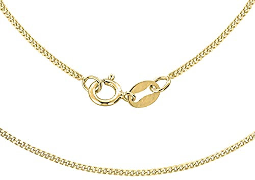 CARISSIMA Women's 9 ct Yellow Gold 1 mm Diamond Cut Curb Chain Necklace of Length 51 cm/20 Inch