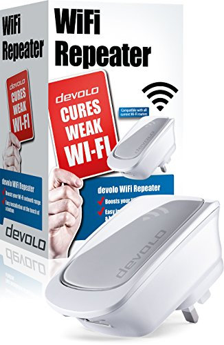 Devolo Wi-Fi Repeater (Speeds up to 300 Mbps, Easy Installation, Wi-Fi Amplifier, 1x LAN port, WPS, Whole Home Wi-Fi, Wi-Fi Signal Amplifier, Range Increaser, Wi-Fi Extender, Wi-Fi Booster)