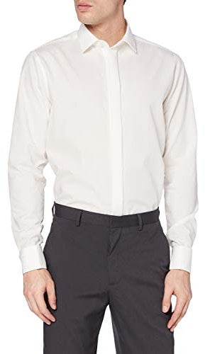 Seidensticker Herren Mens Shaped Gala Businesshemd, Ecru(245270), 41 EU