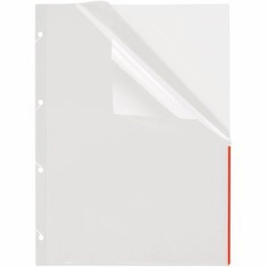 Foldersys Prospekthüllen A4 PP Euro-Lochung mit Indexstreifen VE=100 Stück transparent/rot