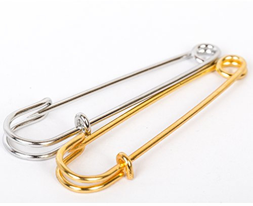 BIG-SAM 2X Kilt Sicherheitsnadeln - Gold/Silber oder gemischt (1x Silber & 1x Gold)