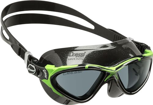 Cressi Unisex Schwimmbrille Planet, schwarz/limette, one size, DE202767