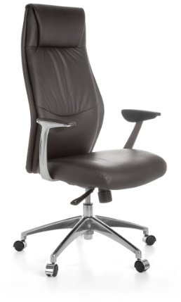 KADIMA Design Bürostuhl Temza Echt-Leder Schreibtischstuhl Braun Chefsessel Drehstuhl