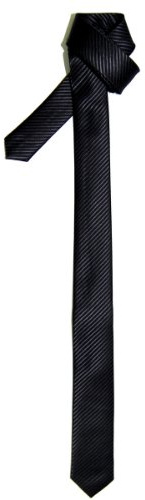Retreez Herren Schmale Gewebte Krawatte Textur Gestreifte 5 cm - schwarz kohle