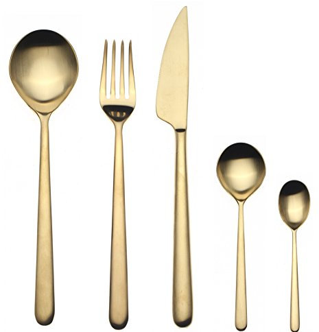 MEPRA Linea Ice Oro Servizio Moka, 30 Pezzi, Acciaio Inossidabile 18/10