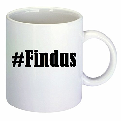Reifen-Markt Kaffeetasse #Findus Hashtag Raute Keramik 330 ml in Weiss