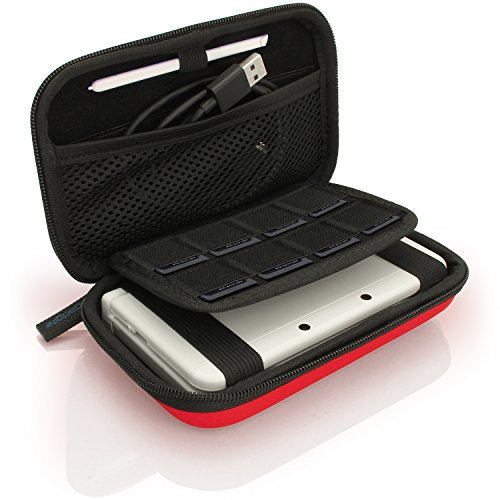 iGadgitz U3610 - Eva Hart Schutzhülle Kompatibel mit Nintendo 3DS XL & 2DS XL 2017 - Rot