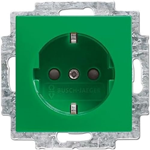 Busch-Jaeger SCHUKO Steckdosen-Einsatz 20 EUCB-13-914 grün Busch-Balance SI Steckdose 4011395191675