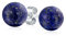 Einfache Dunkelblaue Lapislazuli Edelstein Rundkugel Ohrstecker Für Frauen Und Männer .925 Sterlingsilber 10MM