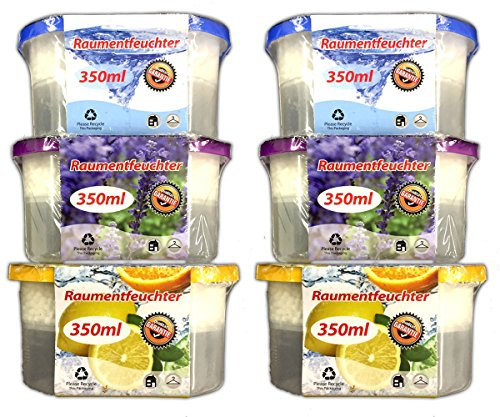 6x Luftentfeuchter mit Lufterfrischer Raumentfeuchter Haus Keller Auto Granulat