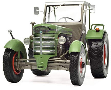 Schuco 450904400 450904400-Hürlimann D-200S m.Kabine 1:32, Modellauto, Modellfahrzeug, grün