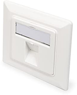 DIGITUS Anschlussdose Für Keystone-Modul - 1 Port - Auslass 45° Gewinkelt - Mit Staubschutz-Kappe - Weiß