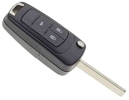 Jongo - Coque de Clé avec Lame Compatible avec Chevrolet Cruze, Captiva, Aveo, Spark et Orlando | Boitier Clef Plip Voiture Télécommande 3 Boutons