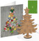 Logbuch-Verlag 10 Weihnachtskarten DIN A6 grau bunt mit Kuverts + Weihnachtsbaum aus Holz - Weihnachtspost Geschäftskunden