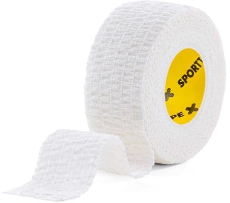 SPORTTAPE EAB Tape - 2.5cm x 4.5m - Tearable Elastic Adhesive Bandage | Thumb Tape, Hand & Finger Strapping Tape, Golf Tape & Weightlifting Tape | First Aid Tape & Medical Tape - Single Roll