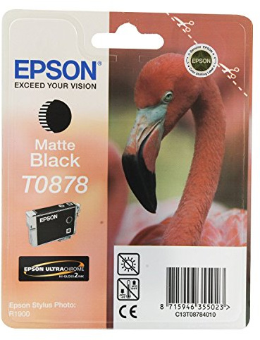 Epson T0878, Print Cartridge, 1 x Matte Black, blister with RF alarm, Genuine