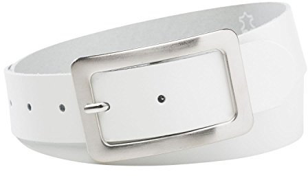 INVIDA Damen Gürtel JOYCE in WEISS mit großer Schließe 4cm Breite 100cm Bundweite