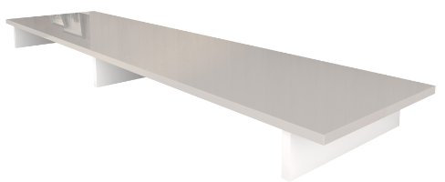 Vladon TV-Aufsatz Game, Made in Germany, Aufsatz für TV-Boards zur Erhöhung, Weiß matt/Sandgrau Hochglanz (138,5 x 9,5 x 34,5 cm)