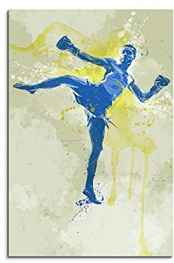 Paul Sinus Art Kickboxen I 90x60cm SPORTBILDER Splash Art Wandbild Aquarell Art