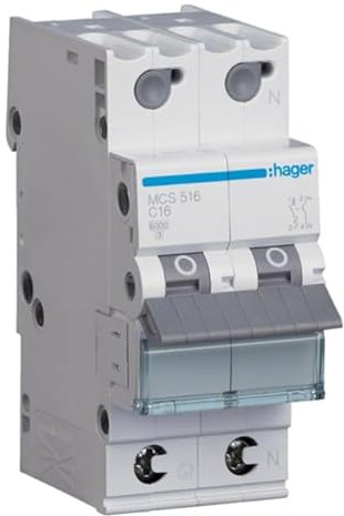 Hager Leitungsschutzschalter 1polig+N 6kA C-Charakteristik 16A Quick Connect MCS516