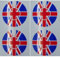 Lawn Indoor Outdoor Bowls National ID Identification Stickers Set Of 4 (Great Britain)