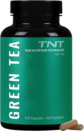 TNT Green Tea (120 Kapseln) • Reiner Grüntee–Extrakt • 600mg EGCG pro Tagesdosis • 98% Polyphenole • Green Tee Kapseln • 100% Vegan