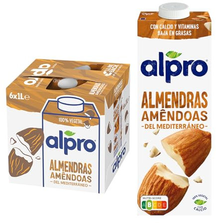 Alpro Bebida Vegetal de Almendras - Pack de 6 x 1L
