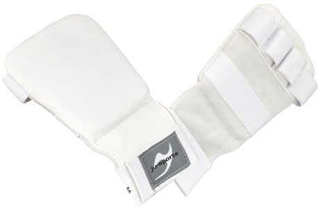 Ju-Sports Handschutz Ju Jutsu Pro - weiß, PU & Leder I Hochwertiger Wettkampf Handschoner für Kampfsport mit Klettverschluss I Für Damen, Herren, Jugendliche & Kinder I Größe XL