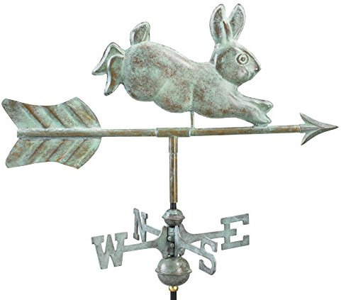 Good Directions 809 V1g Lapin Girouette de Jardin, Bleu Verde en cuivre avec Jardin Pole