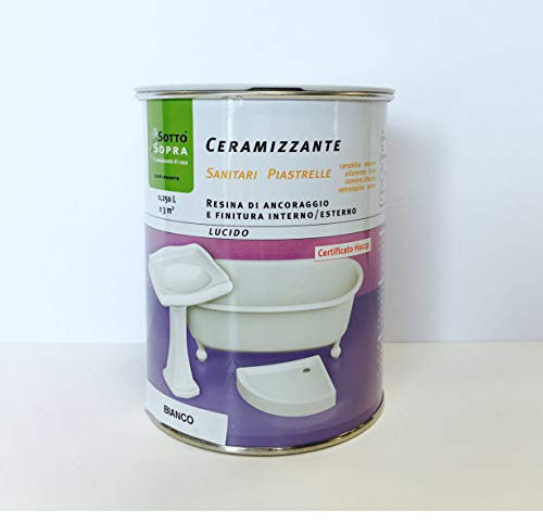 SMALTO CERAMIZZANTE BIANCO LUCIDO 250 ML PER CERAMICA E PIASTRELLE