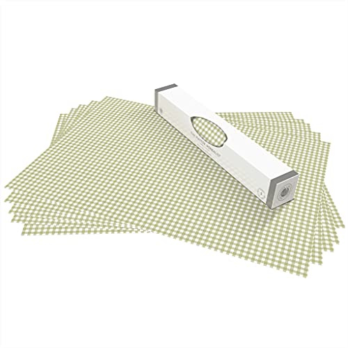 The Master Herbalist UNSCENTED & WIPE CLEAN Drawer Liners in a SAGE GREEN GINGHAM Design - Perfect for Kitchen Drawers, Shelves, Cupboards & Cabinets