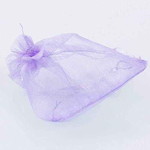 Bomien - 100 Geschenkbeutel aus Organza in dunklem Lila, Wunderschöne transparente Stoffsäckchen aus Organza, 9 x 7 cm, für Hochzeit, Schmuck, Feste, Feierlichkeiten
