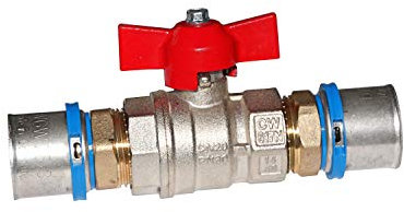 EasyPRESS Pressfitting Kugelhahn DVGW für Mehrschichtverbundrohr u. PE-RT (Pressprofil: TH - Kontur) Kugelhahn in (16 mm)