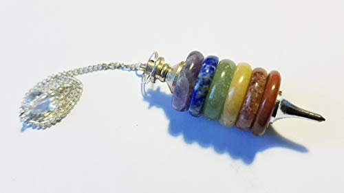 Pendule 7 Chakras avec disques - En 7 pierres de chakra