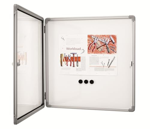 magnetoplan 1215300 Schaukasten SP für Innenbereich, 12 x A4, weiß | Weiß, Kapazität 12 x DIN A4