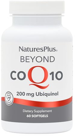 NaturesPlus Beyond CoQ10 200 mg Ubiquinol - Naturally Fermented, Active Form, High Strength Coenzyme Q10 Supplement, Enhanced by Ubiquimax Blend - 60 Softgel