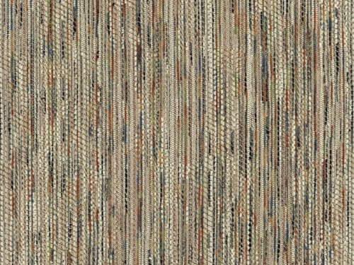 Landhaus Möbelstoff Garmisch Farbe 50 (beige, hellbraun) - modernes Chenille-Flachgewebe (gemustert, gestreift, Fleckerlteppich-Optik) Polsterstoff, Stoff, Bezugsstoff, Eckbank, Couch, Sessel, Hussen, Kissen