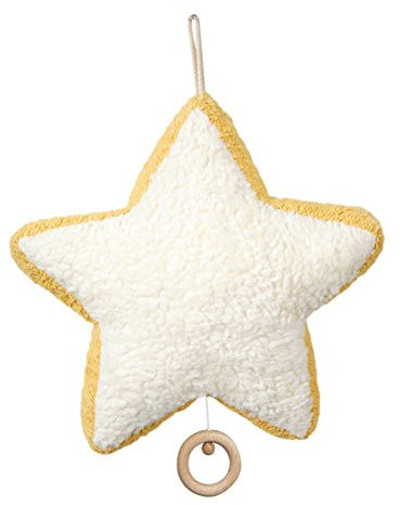 Efie Spieluhr Stern – Bio-Baumwolle (kbA), vegane Füllung aus Recyclingmaterial, Made in Germany, mechanisch & waschbar - Melodie (⁠Schlaf Kindchen schlaf)