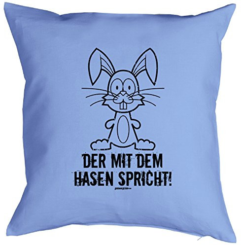 Geschenk Kissen Der mit dem Hasen spricht Geschenk Ostern Osterdeko Osterhase für Ostern Deko