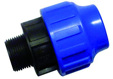 S&M Racor - Enlace Rosca Macho, 20 mm x 1/2'', Color Negro y Azul