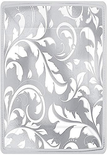 Silver Scroll Square Paper Plates